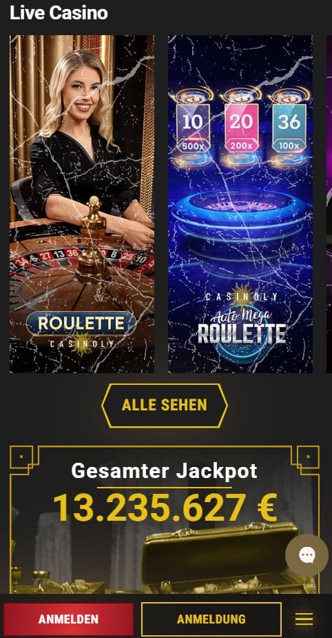 Mobile page Casinoly Casino