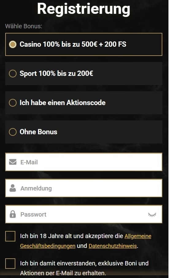 Registration Casinoly Casino